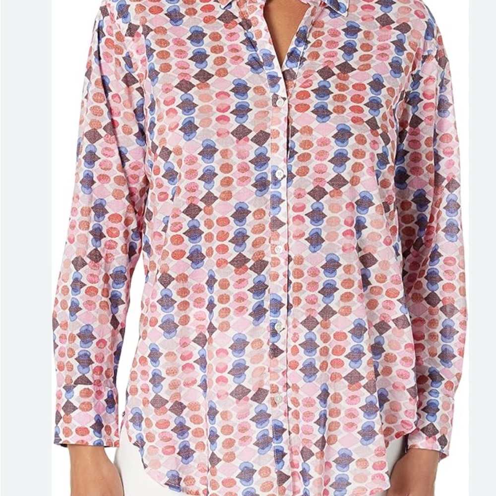 NIC+ZOE Multicolor Geometric Button Down Shirt